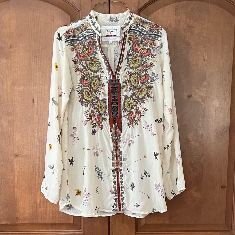 Johnny Was Multicolor Embroidered Blouse